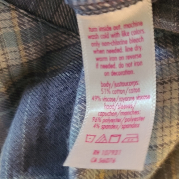 🎶3/$20 Sz8 Justice hooded shirt - Picture 10 of 10